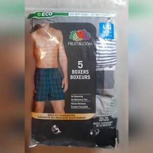 Fruit of the Loom 5 Boxers Men's Large 36-38" New in Package